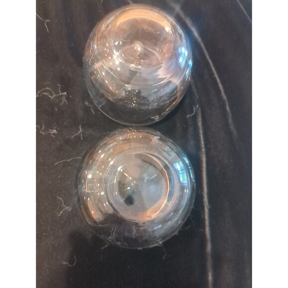 Set 2 Vtg MCM Silver Rim Dorothy Thorp Roly Poly Rocks Glasses Cups Mad Men 50's - Picture 5 of 5